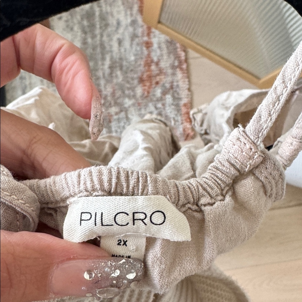 Pilcro CROPPED LINEN HALTER TOP - Picture 2 of 5